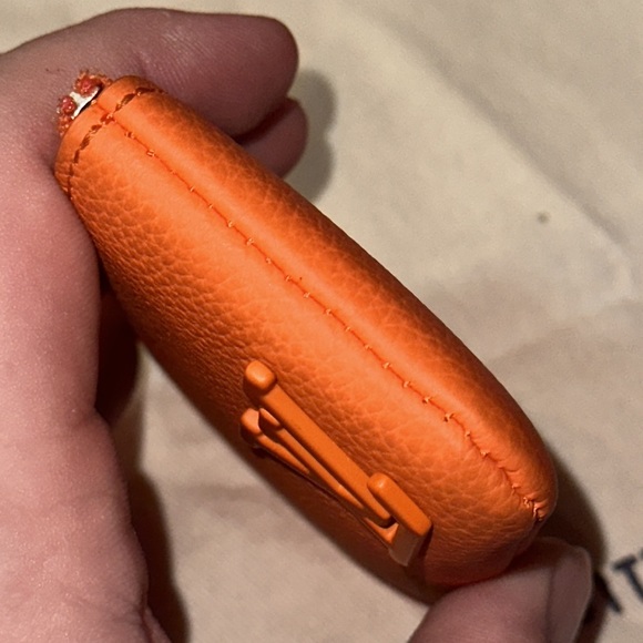 Louis Vuitton orange aerogram key pouch clea cles coin purse charm - Picture 6 of 13